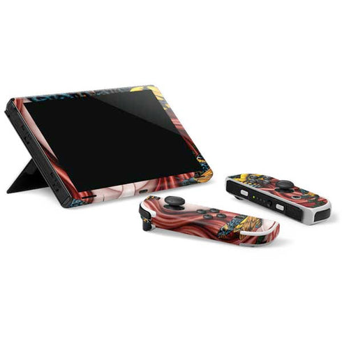 Gothic Woman and Death Moth Butterflies by Sarah Richter Nintendo Switch OLED (2021) Skin